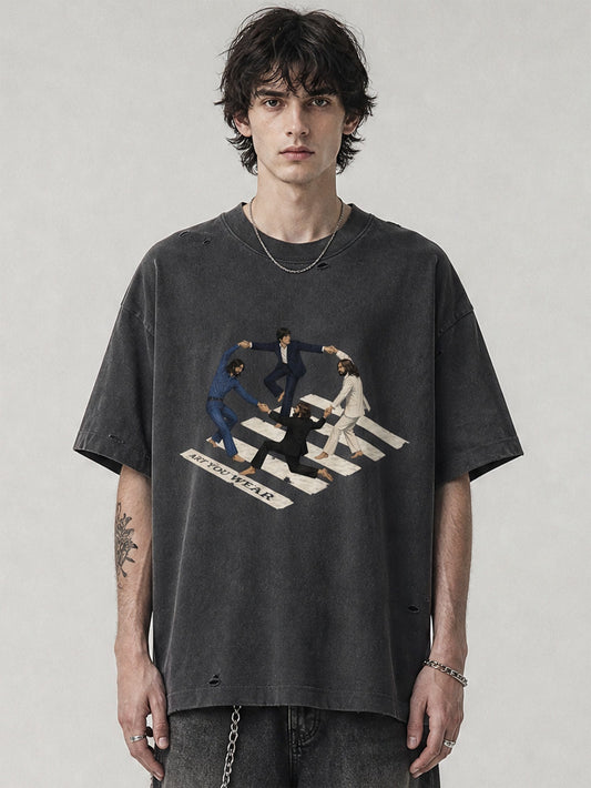 Crosswalk Dance Vintage Distressed Boxy Tee