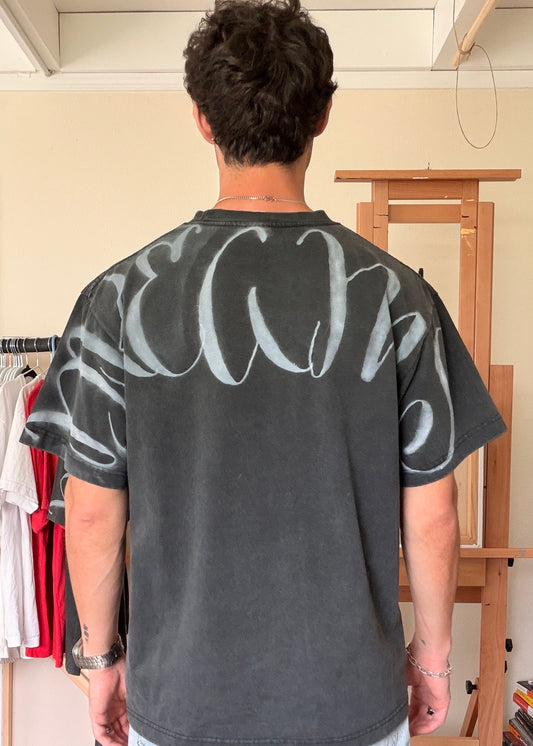 D for Dreams — Vintage Black Oversized Box Tee