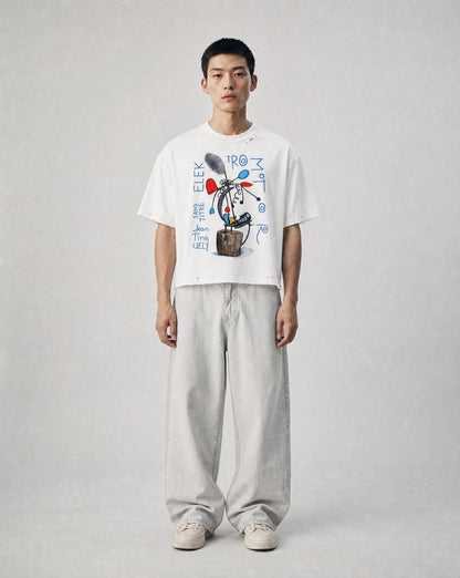Elektromotor Frayed Boxy Unisex Tee