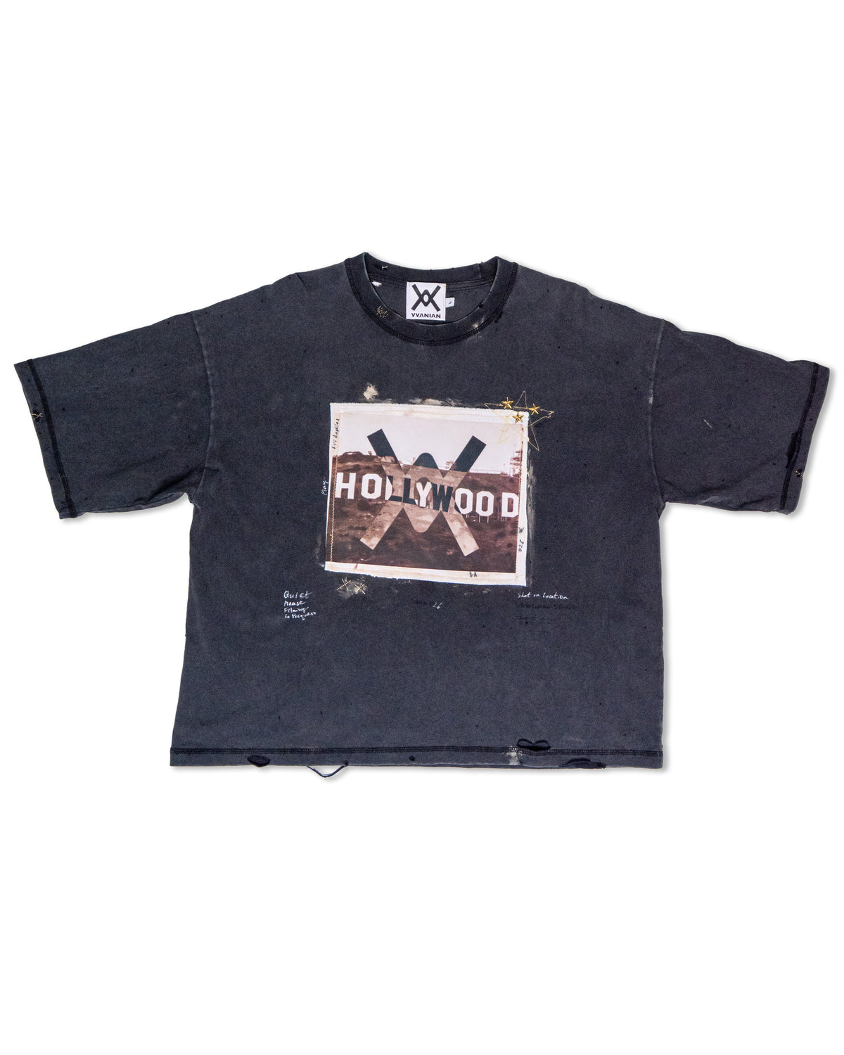 HOLLYWOOD One-of-One Handmade Distressed Tee