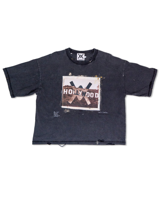 HOLLYWOOD One-of-One Handmade Distressed Tee