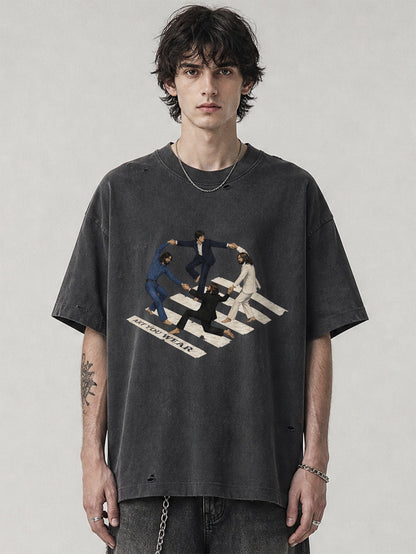 Crosswalk Dance Vintage Distressed Boxy Tee