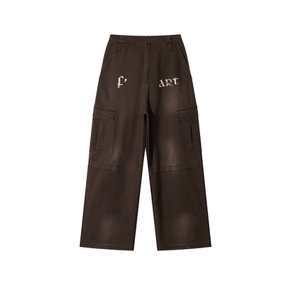 F’ART Unisex Sunfaded Washed Fleece Cargo Pants