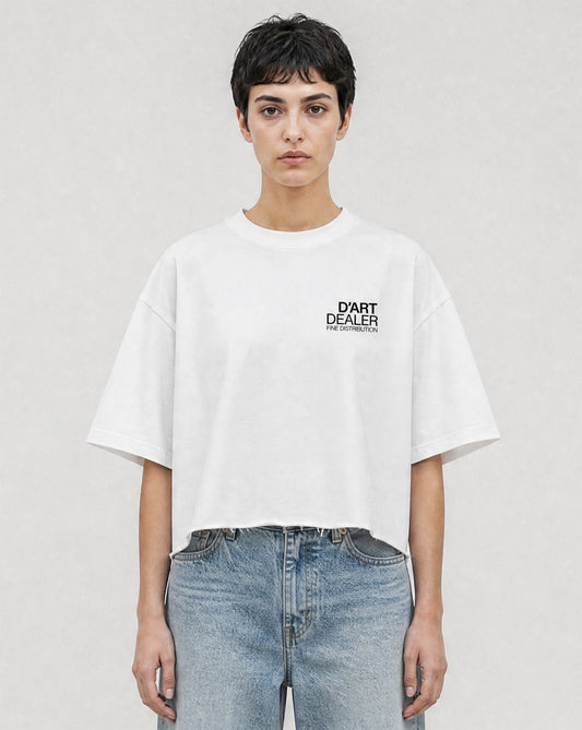 D’Art Dealer Unisex Vintage Boxy Tee — White