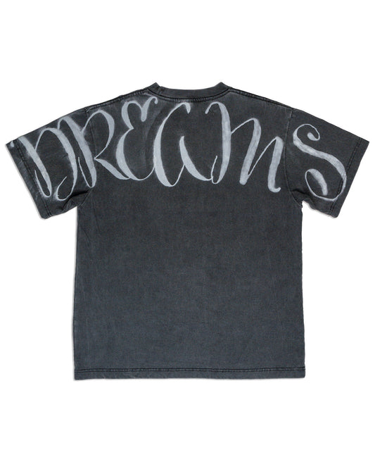 D for Dreams — Vintage Black Oversized Box Tee
