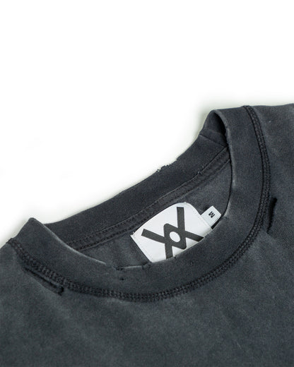 VV Beaded Logo — Vintage Black Drop Crop Tee