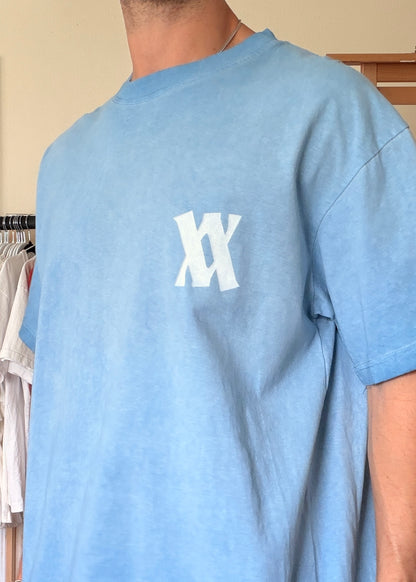 VVANIAN Logo — Blue Haze Oil Wash Oversized Tee