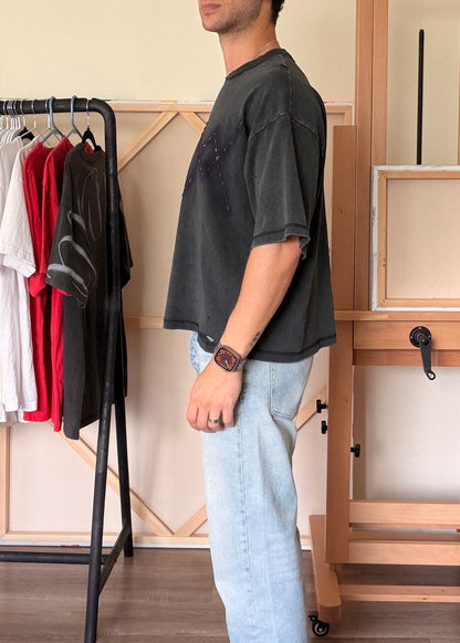 VVANIAN Logo — Vintage Black Drop Crop Tee