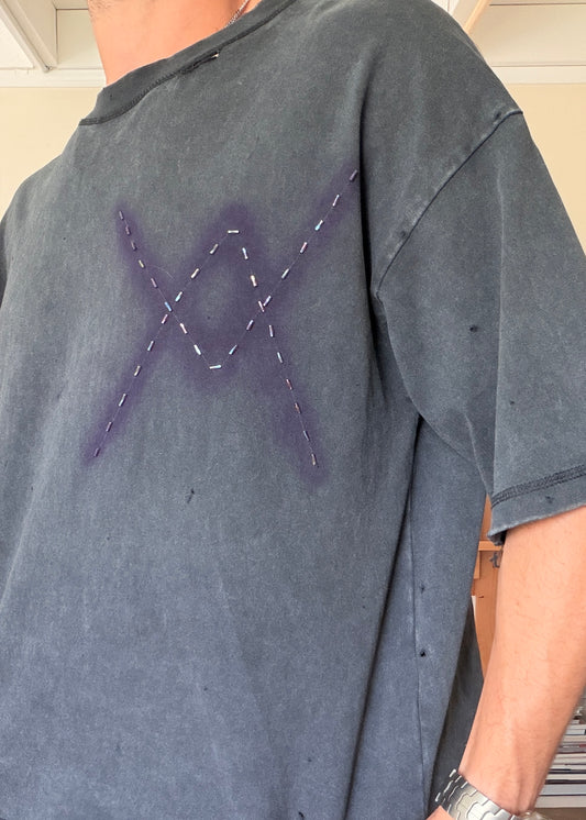 VVANIAN Logo — Vintage Black Drop Crop Tee