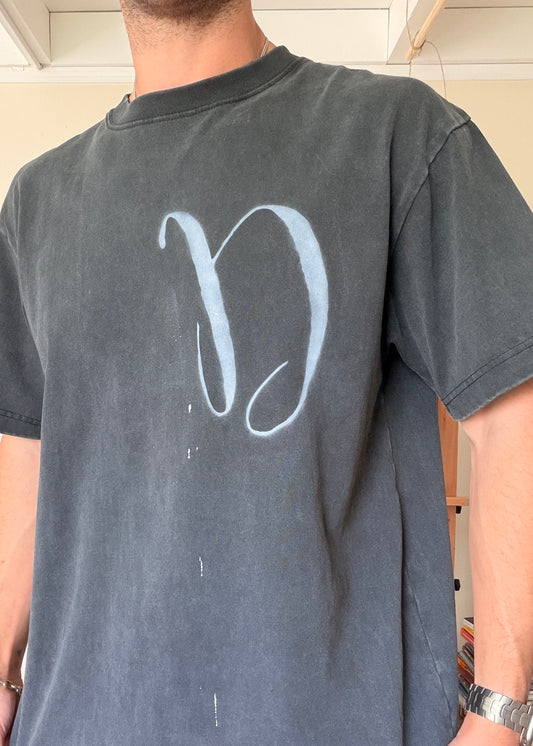 D for Dreams — Vintage Black Oversized Box Tee
