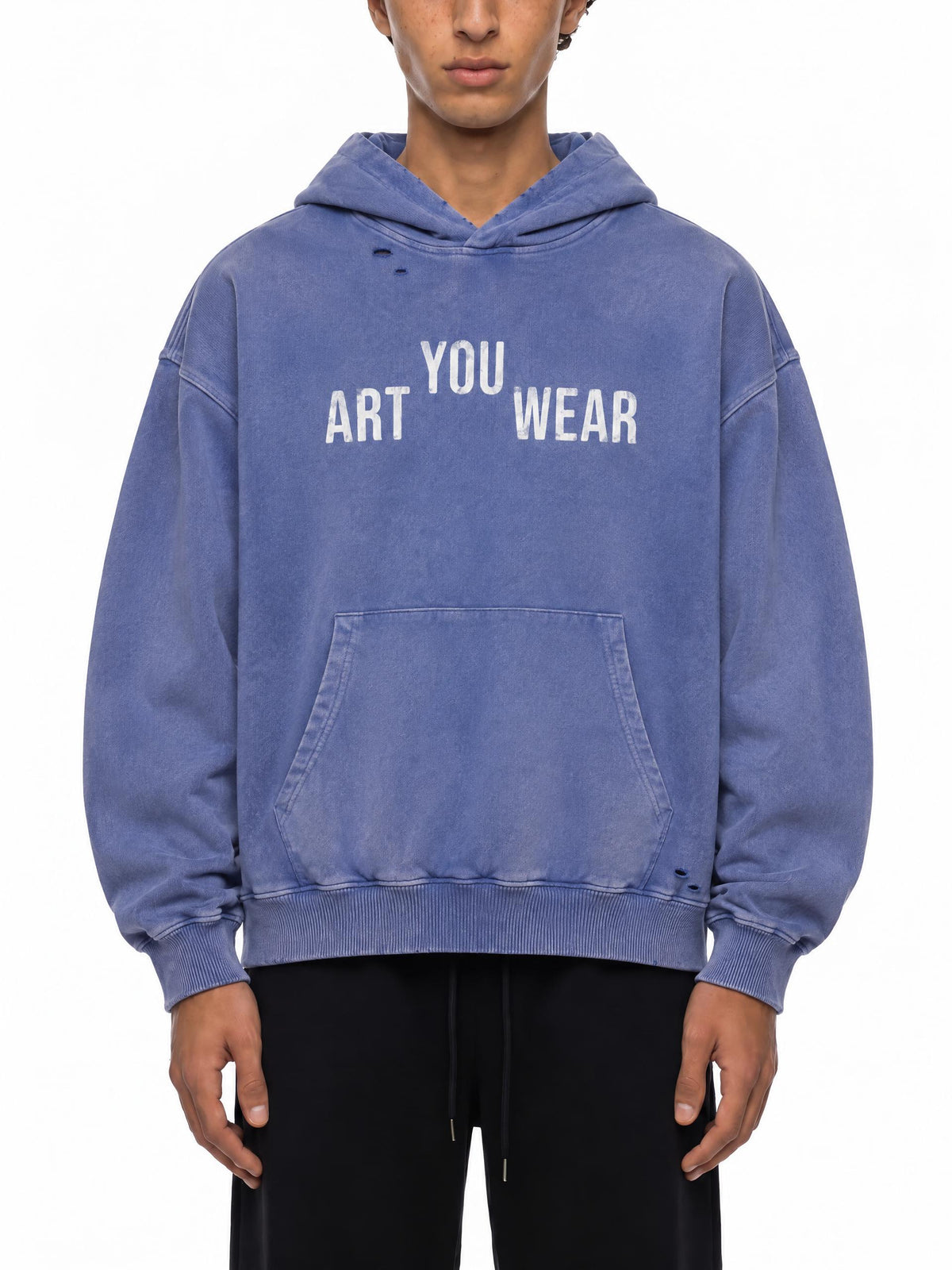 Art You Wear Unisex Mineral Wash Distressed Hoodie