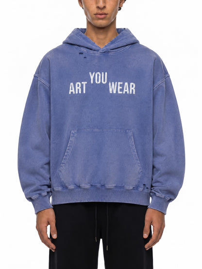 Art You Wear Unisex Mineral Wash Distressed Hoodie