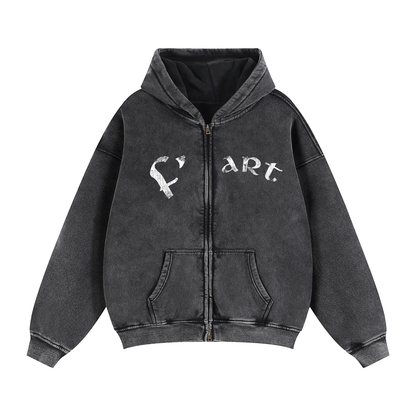 F'ART Zip-Through Boxy Fleece Hoodie