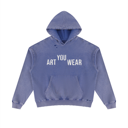 Art You Wear Unisex Mineral Wash Distressed Hoodie