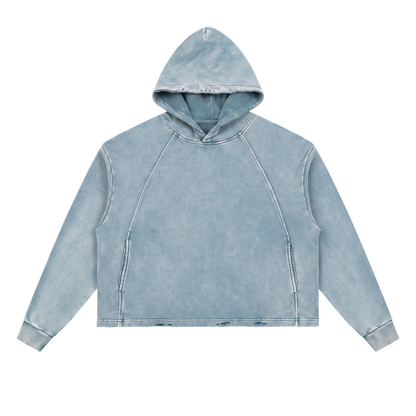 Artborrow Unisex Vintage Washed Frayed-Hem Hoodie