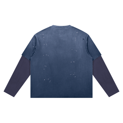 Art You Wear Unisex Vintage Wash Distressed Layer T-Shirt