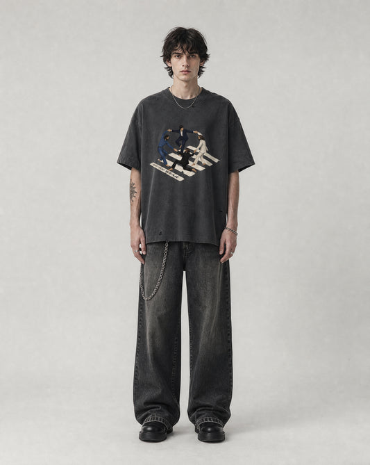 Crosswalk Dance Vintage Distressed Boxy Tee