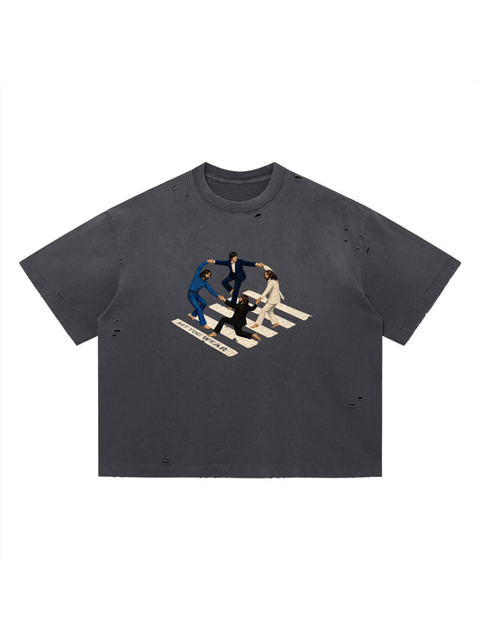 Crosswalk Dance Vintage Distressed Boxy Tee