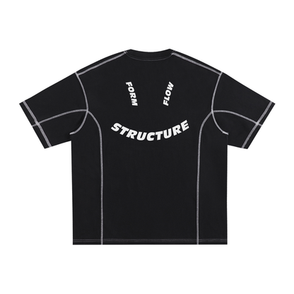 Structure Streetwear Contrast Stitch Oversized Tee