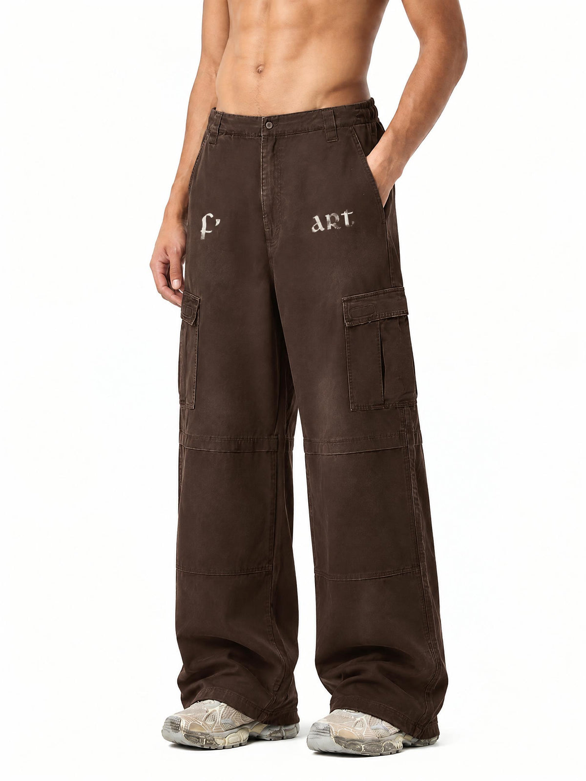 F’ART Unisex Sunfaded Washed Fleece Cargo Pants
