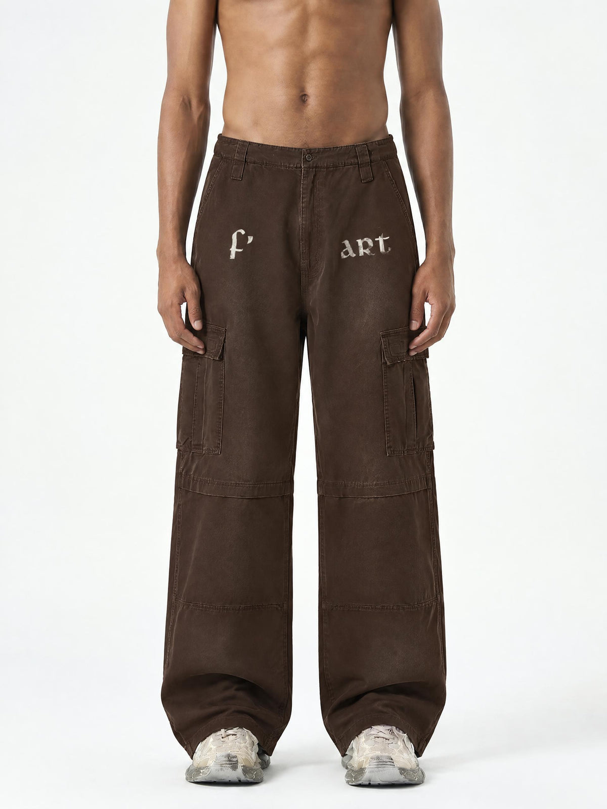 F’ART Unisex Sunfaded Washed Fleece Cargo Pants