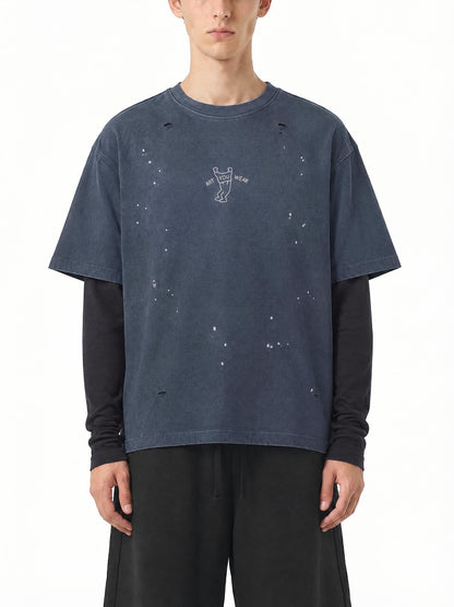 Art You Wear Unisex Vintage Wash Distressed Layer T-Shirt