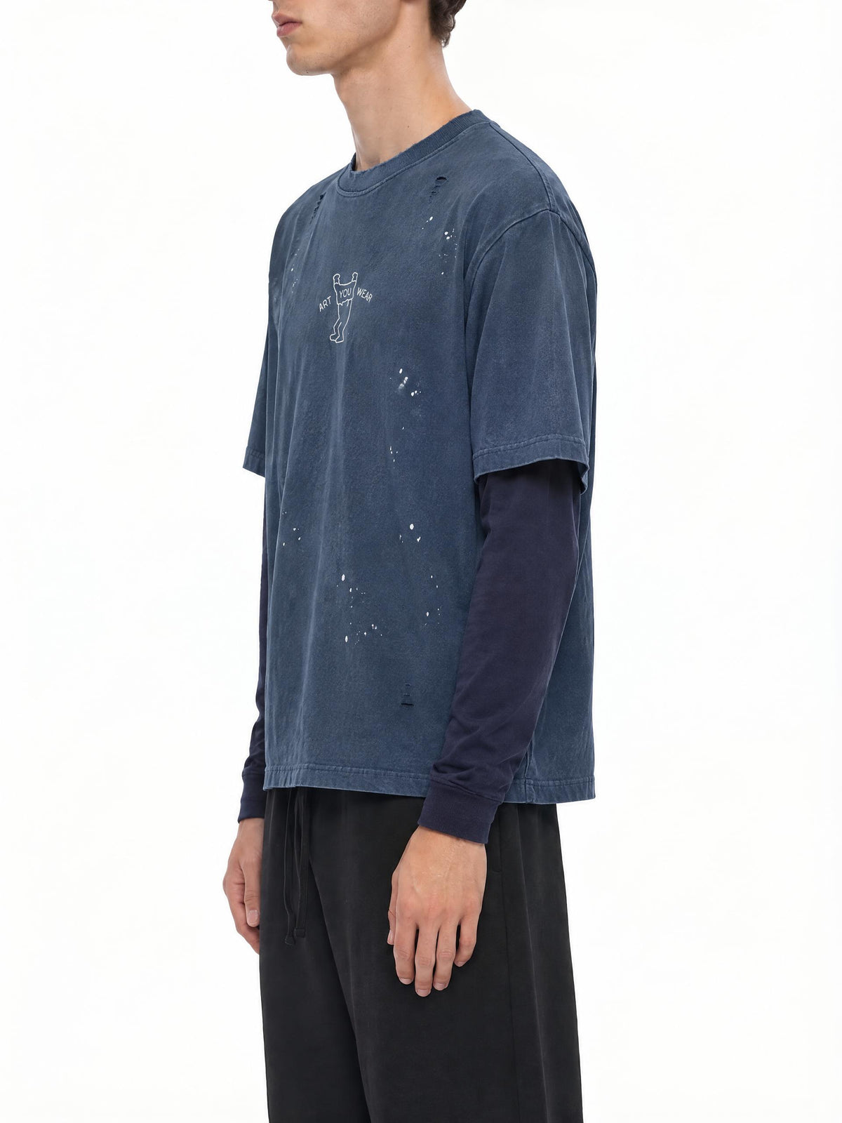 Art You Wear Unisex Vintage Wash Distressed Layer T-Shirt