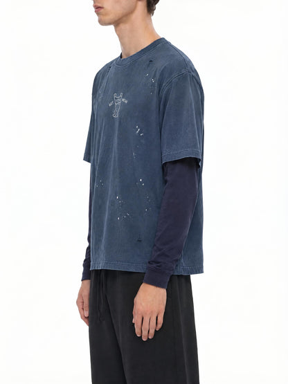 Art You Wear Unisex Vintage Wash Distressed Layer T-Shirt